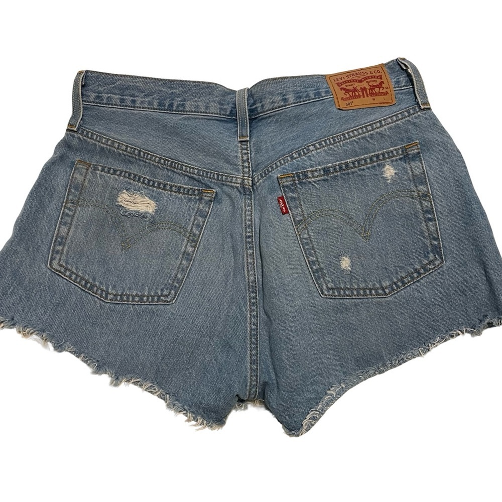 Levi’s Women’s 501 Original Shorts “Sansome Straggler” Blue - Picture 3 of 12